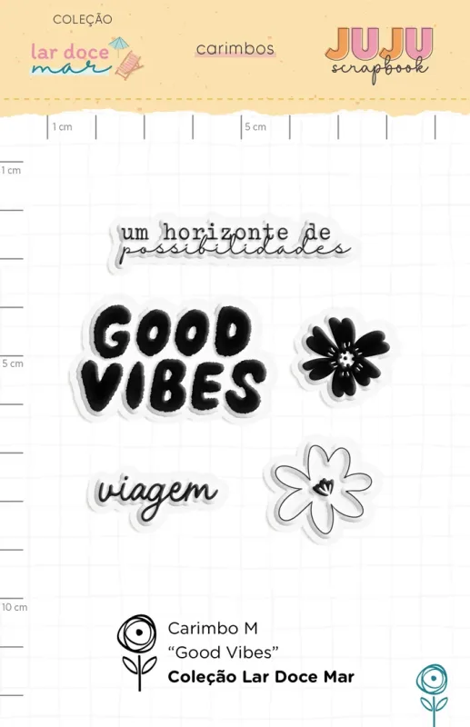 Carimbo M Good Vibes - Coleção Lar Doce Mar