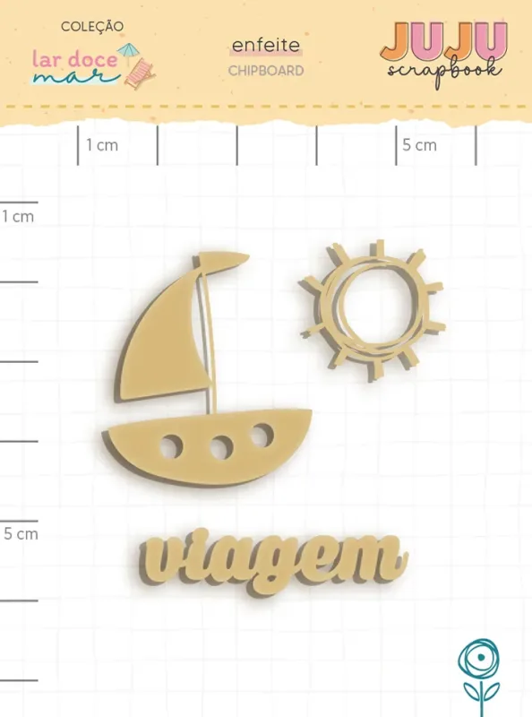 Chipboard Barquinho - Coleção Lar Doce Mar