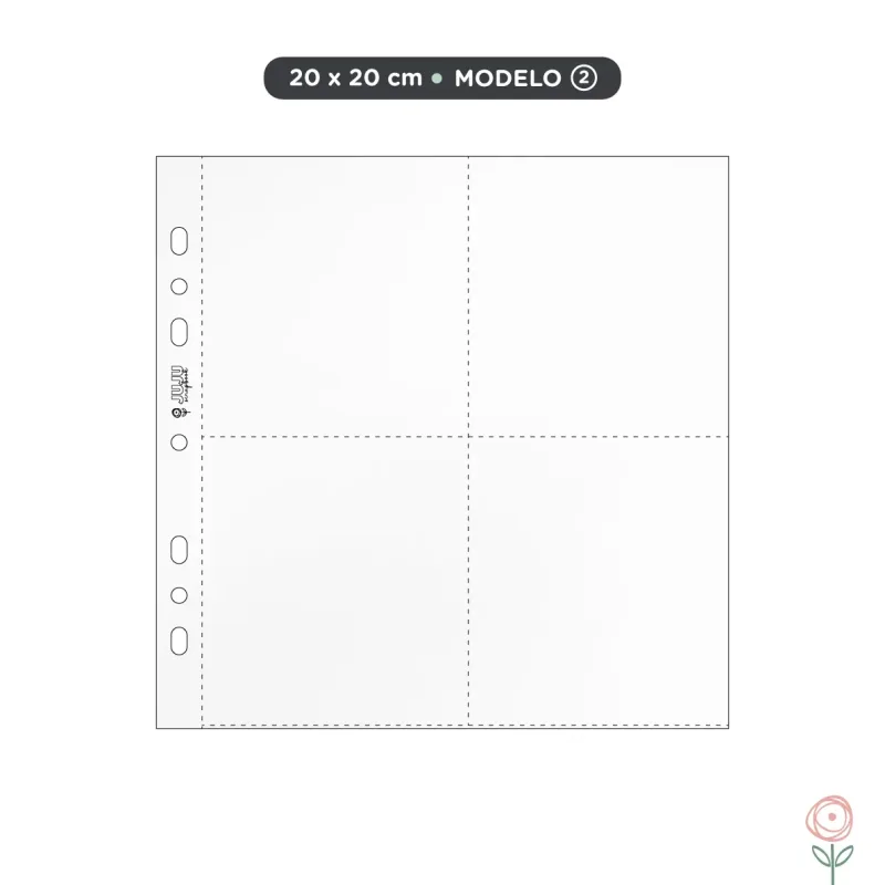 Kit de 10 Plásticos para Álbum 20x20cm - Modelo 2 | JuJu Scrapbook