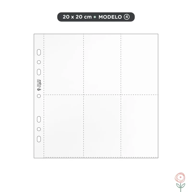 Kit de 10 Plásticos para Álbum 20x20cm - Modelo 4 | JuJu Scrapbook