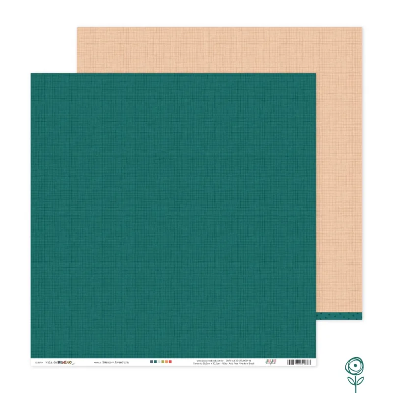 Papel Básico para Scrapbook Aventura - Coleção Vida de Menino