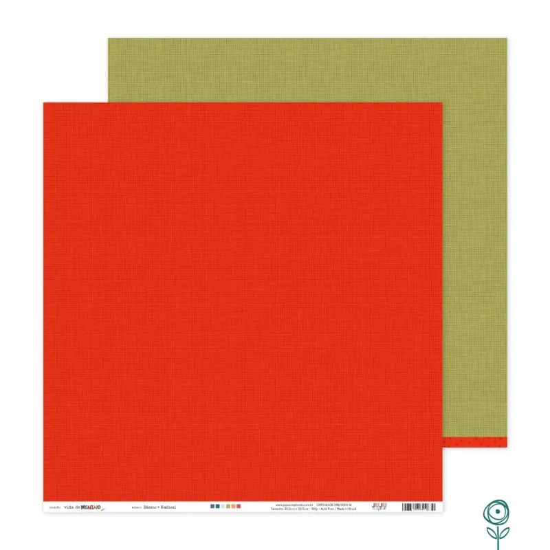 Papel Básico para Scrapbook Radical - Coleção Vida de Menino