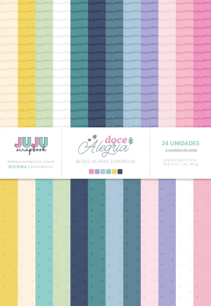 Bloco A5 para Scrapbook - Coleção Doce Alegria