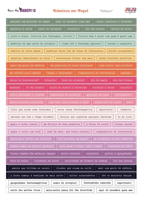 Adesivos em papel Feitiços - Coleção Hora dos Arrepios