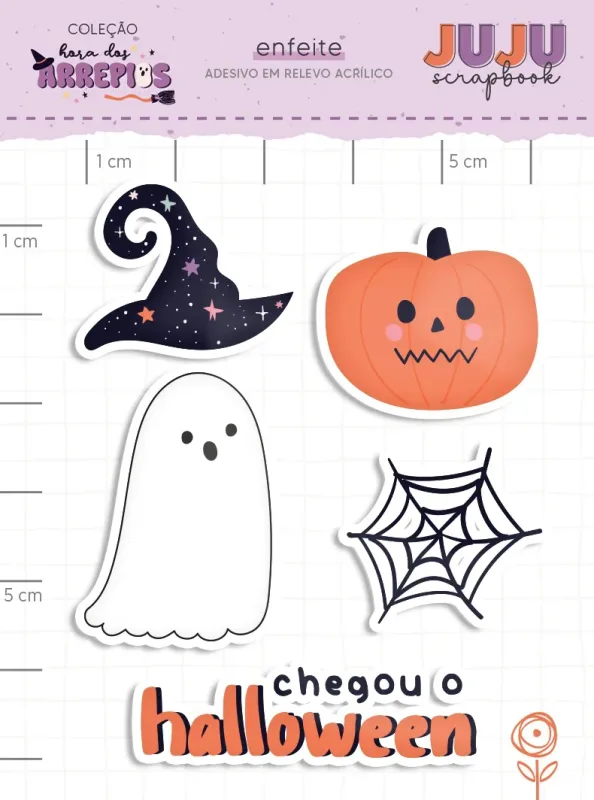 Adesivo em relevo Acrílico Chegou o Halloween - Coleção Hora dos Arrepios
