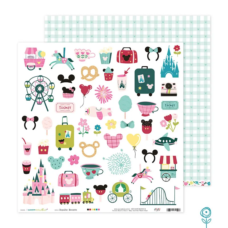 Papel para Scrapbook Espalhe Encanto - Coleção Um Mundo de Maravilhas