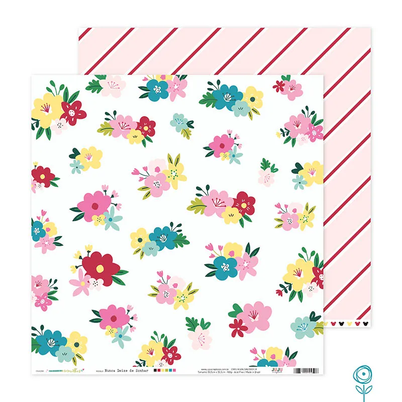 Papel para Scrapbook Nunca Deixe de Sonhar - Coleção Um Mundo de Maravilhas