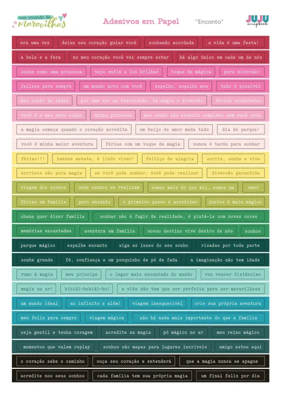 Adesivos em papel Encanto - Coleção Um Mundo de Maravilhas