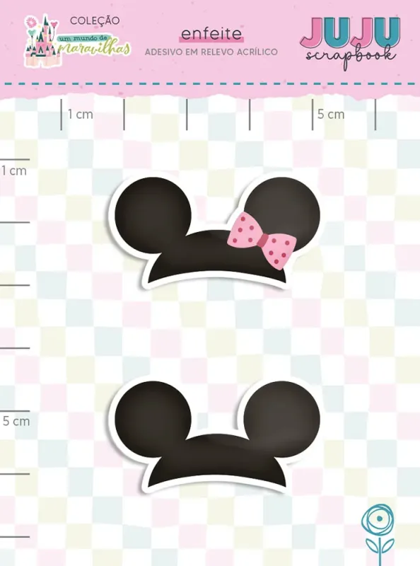 Adesivo em relevo Acrílico Mickey e Minnie - Coleção Um Mundo de Maravilhas