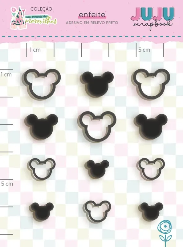 Adesivo em relevo Preto Mickeyzinhos - Coleção Um Mundo de Maravilhas