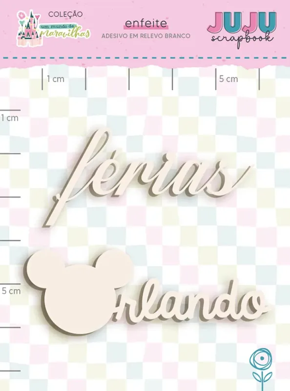 Adesivo em relevo Branco Férias em Orlando - Coleção Um Mundo de Maravilhas