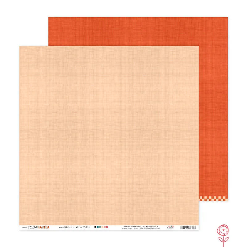 Papel Básico para Scrapbook Viver Feliz - Coleção Alegria de Viver