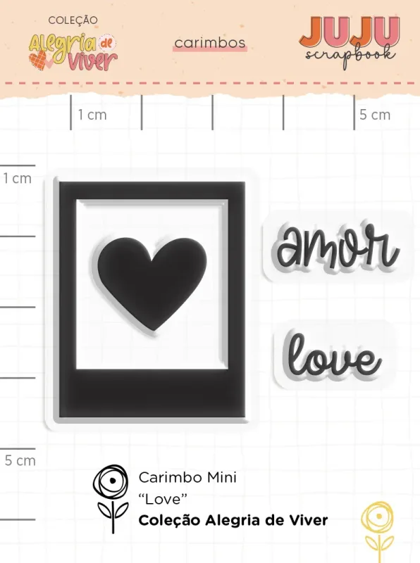 Carimbo Mini Love - Coleção Alegria de Viver