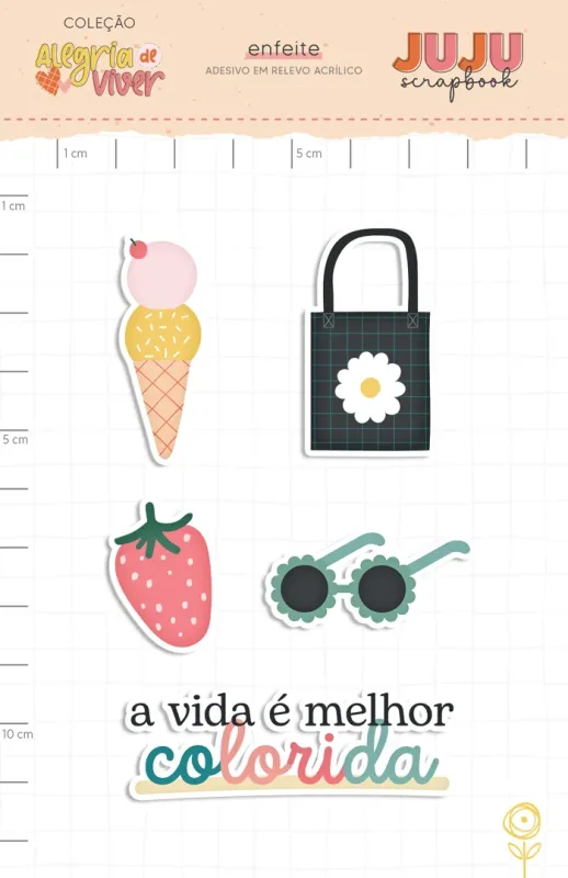 Adesivo em relevo Acrílico Margarida - Coleção Alegria de Viver