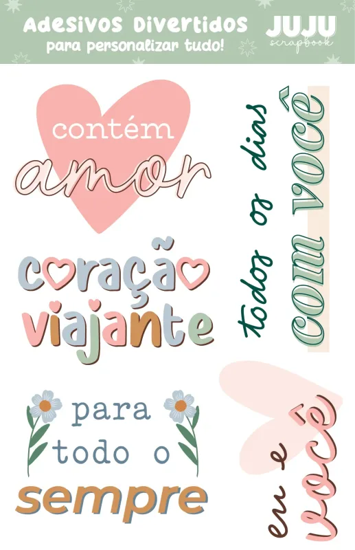 Adesivos DTF Uv Com Você - Coleção Feito com Amor