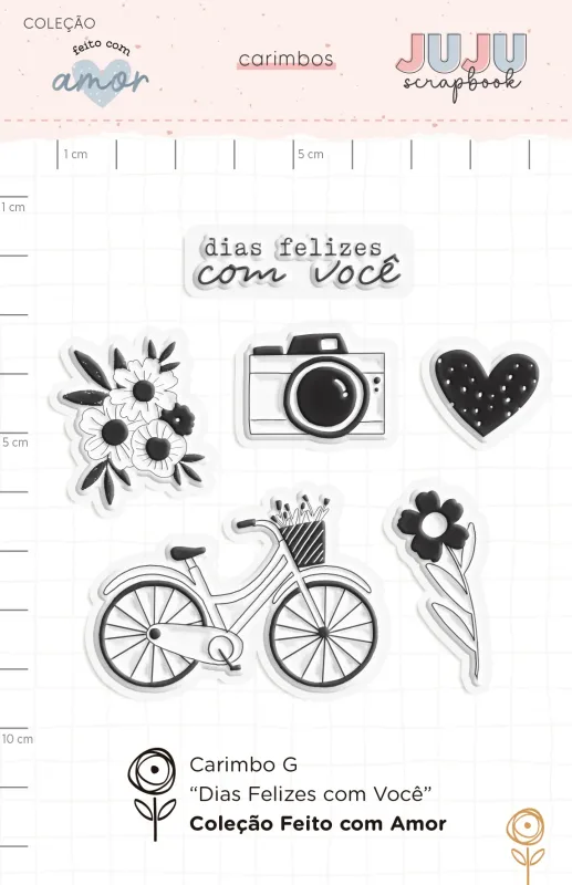 Carimbo G Dias Felizes com Você - Coleção Feito com Amor