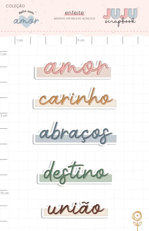Adesivo em Relevo Acrílico União - Coleção Feito com Amor Juju Scrapbook Coleção Feito com Amor JuJu Scrapbook Coleções -Coleção Feito com Amor