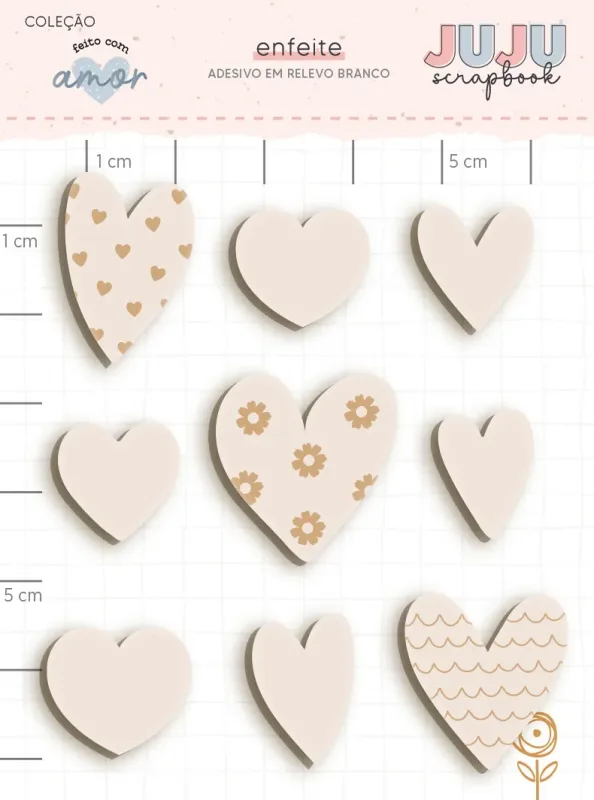 Adesivo em Relevo Branco Afeição - Coleção Feito com Amor