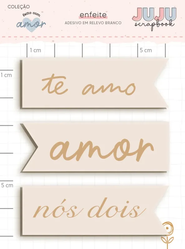 Adesivo em Relevo Branco Puro Amor - Coleção Feito com Amor