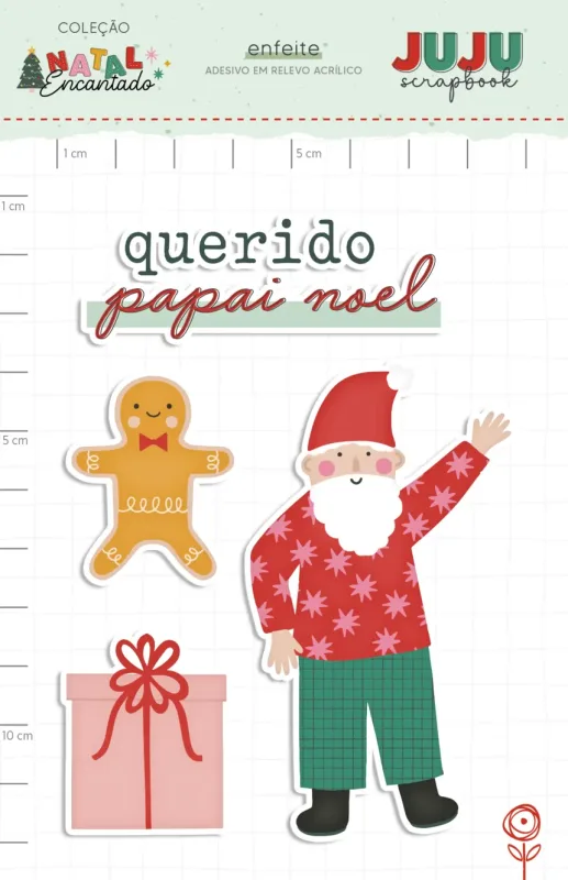 Adesivo em Relevo Acrílico Querido Papai Noel- Coleção Natal Encantado