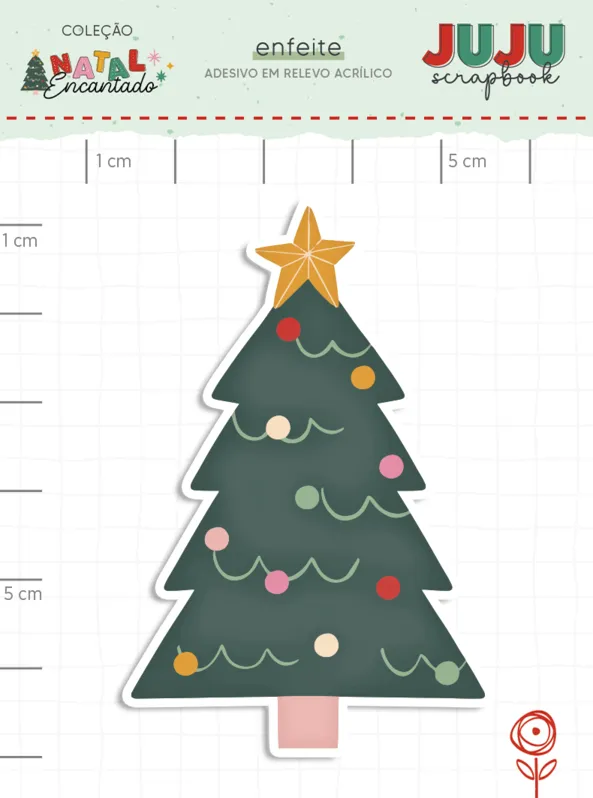 Adesivo em Relevo Acrílico Árvore - Coleção Natal Encantado