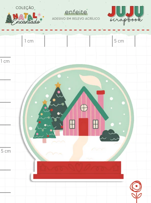 Adesivo em Relevo Acrílico Globo de Neve - Coleção Natal Encantado
