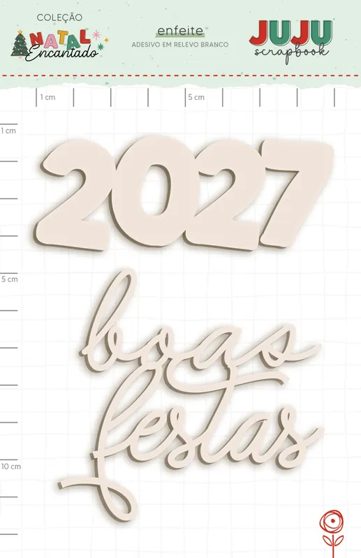 Adesivo em Relevo Branco 2027 - Coleção Natal Encantado