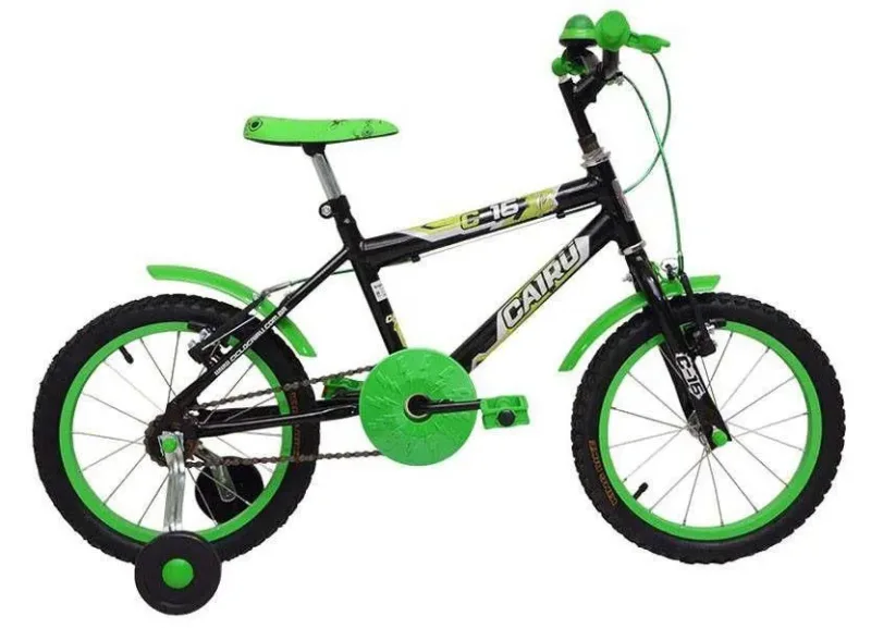 Bicicleta Infantil Masculina Aro 16 - Verde e Preto - Cairu