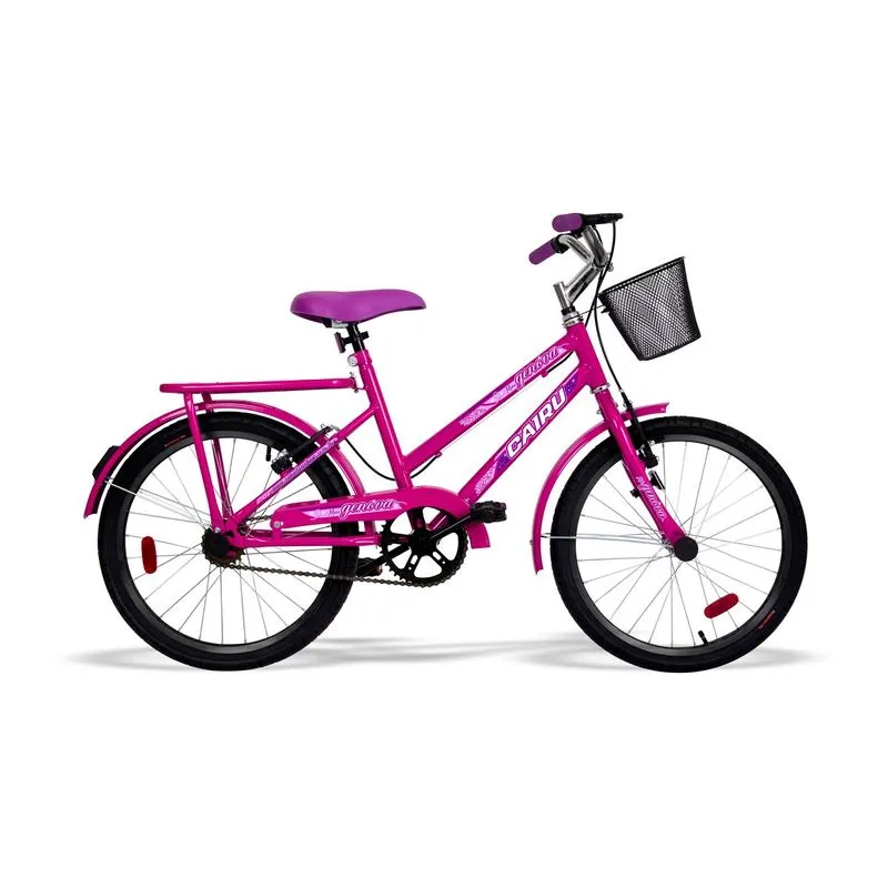 Bicicleta Aro 20 Genova Com Cesto E Freio V.Brake Rosa E Violeta - Cairu