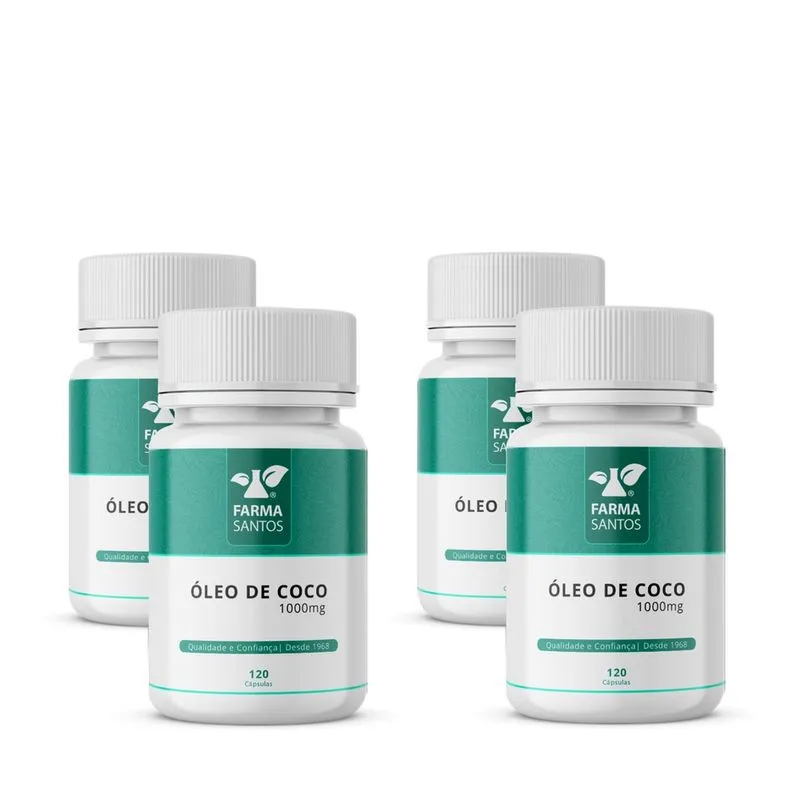Kit 4 Óleo de Coco 1000mg 120 Cápsulas