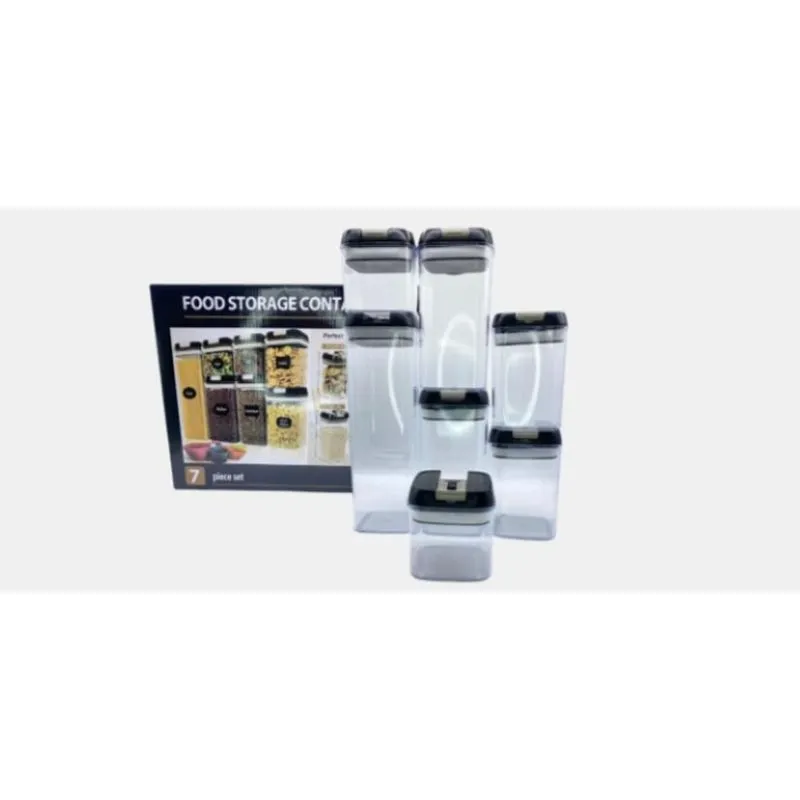 Conjunto 7 Potes Organizadores Mantimentos Hermético