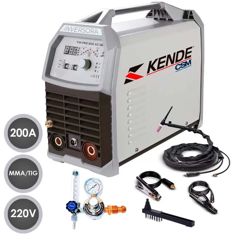 Máquina Solda Inversora Alumínio Acdc 200a Tig Pro Kende
