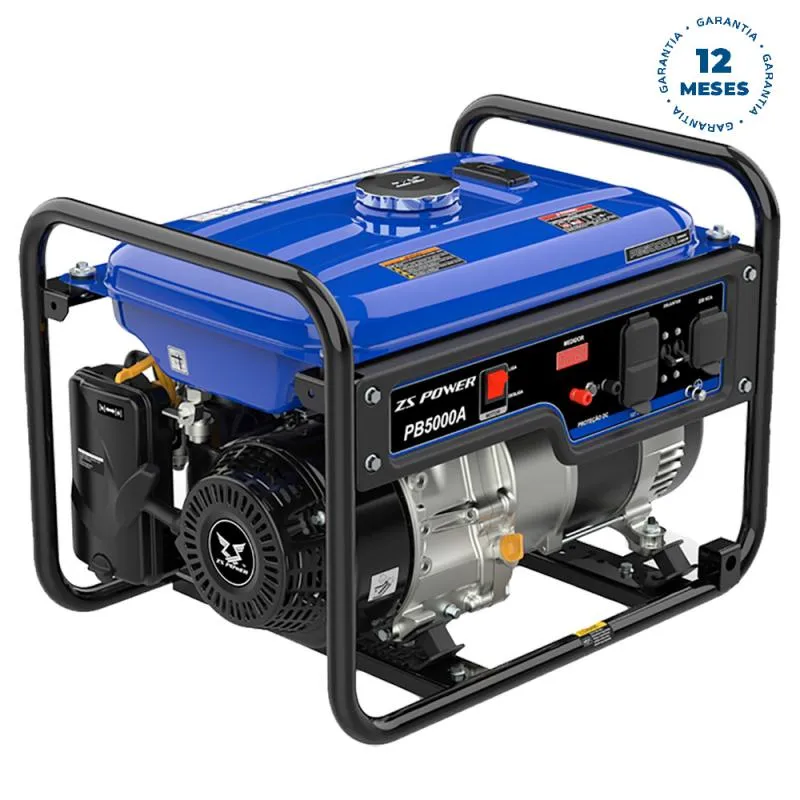 Gerador De Energia A Gasolina 5,0 Kva Partida Manual Bivolt 127/220v Pb5000a Zs Power