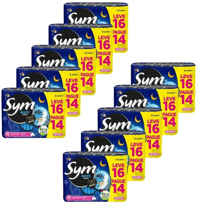 Kit 160 Unidades Absorvente Sym Noite &amp; Dia Total Protect