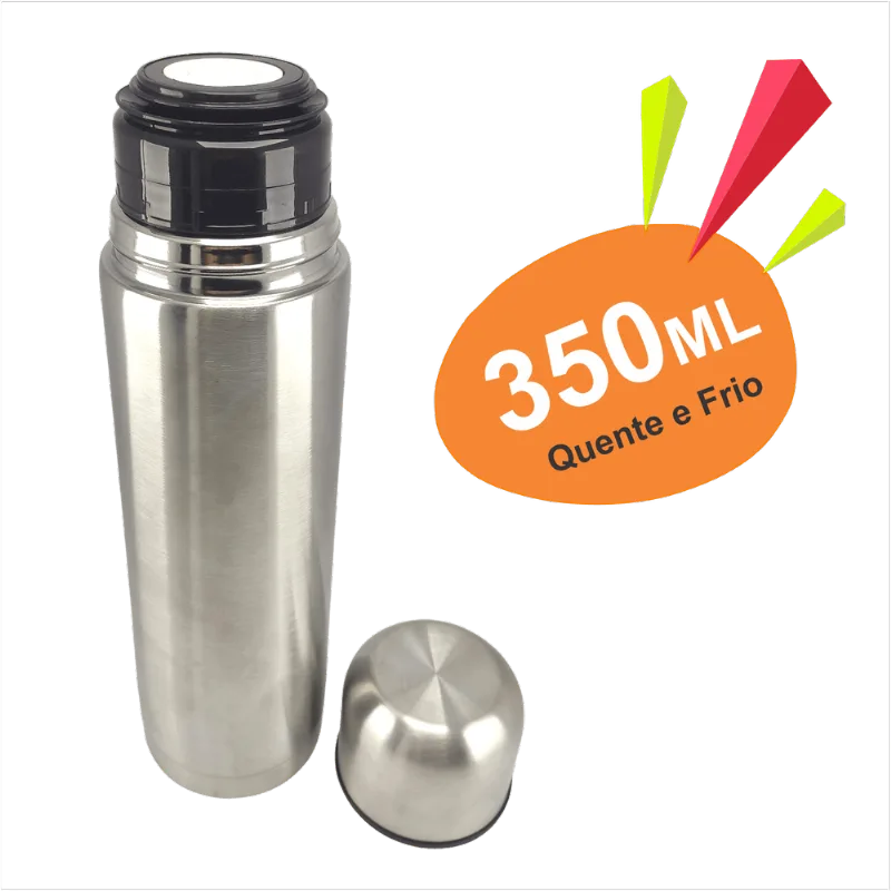Garrafa Térmica Aço Inox Inquebrável Mini Garrafinha 350ml Quente E Frio Água Café
