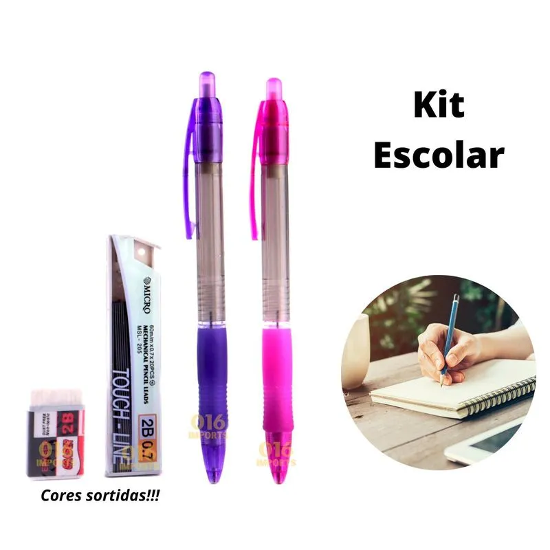 Kit Escolar Lapiseiras Barato Faculdade Infantil Adulto