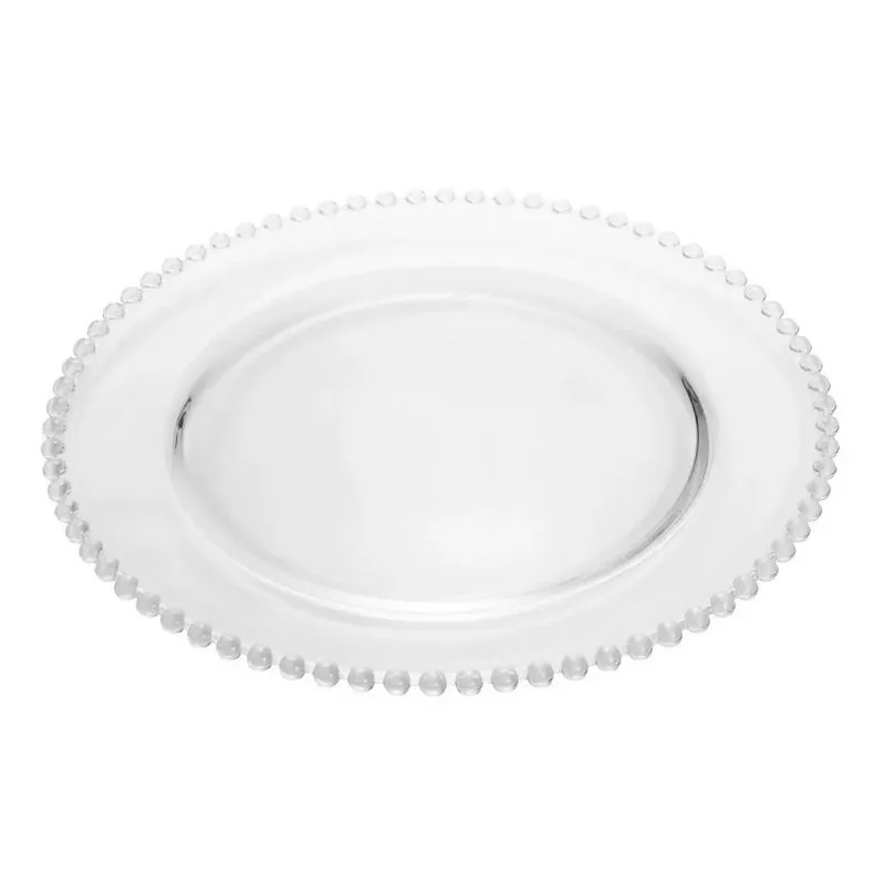 Kit 2 Prato Cristal Sousplat Wolff De Chumbo Pearl 28cm