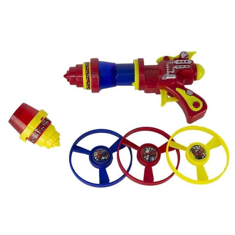 Brinquedo Lança Discos E Piões Spider Homem Aranha Com Luz