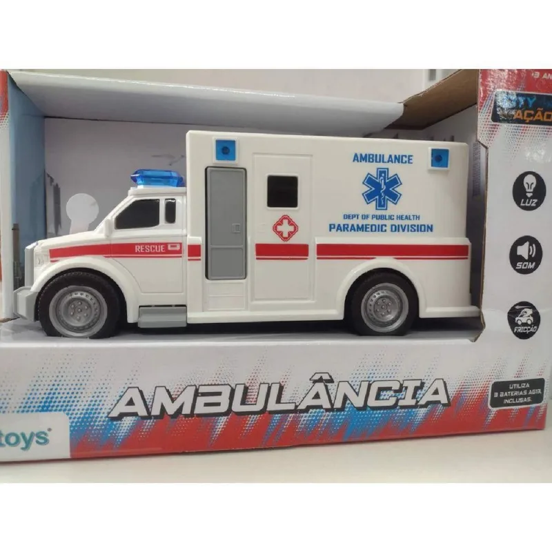 Carro Ambulância Com Luz E Som Etitoys Bq-161