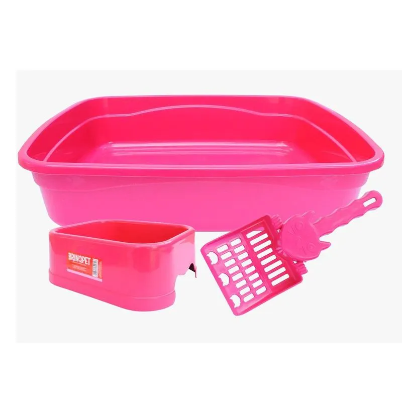 Kit Banheiro Brinqpet 3 Peças Rosa para Gatos - Tam. Único