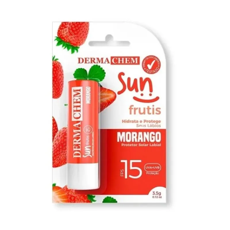 Derma Chem Prot Labial Morango Fps15