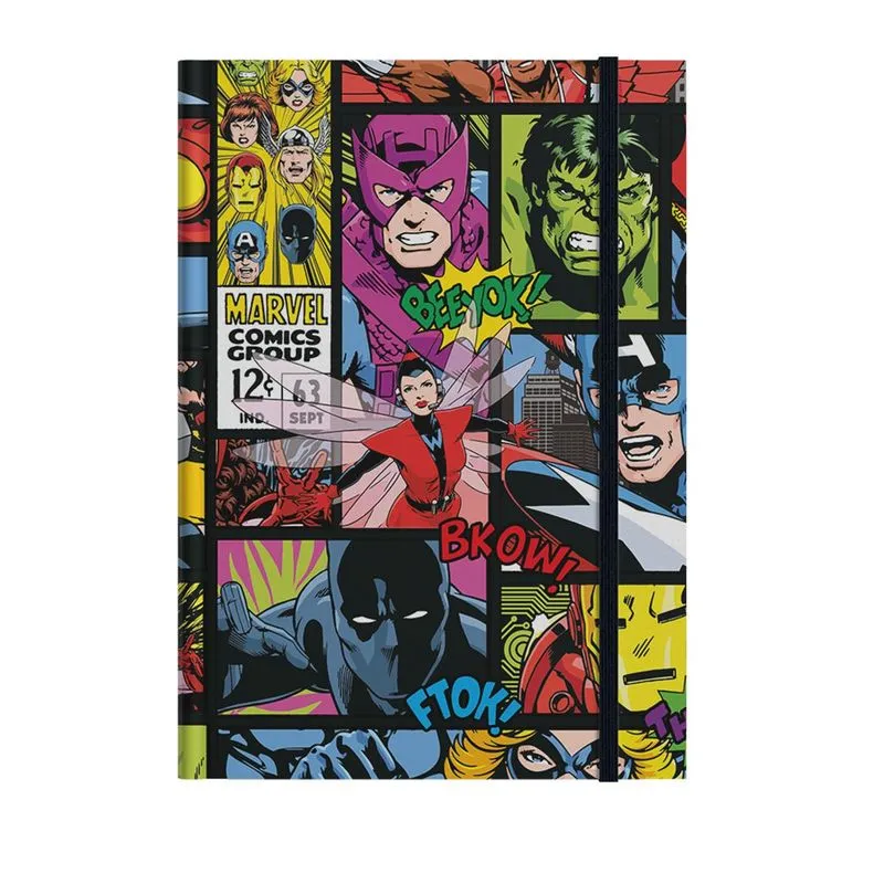 Caderno Medio Com Elastico Marvel - Culturama