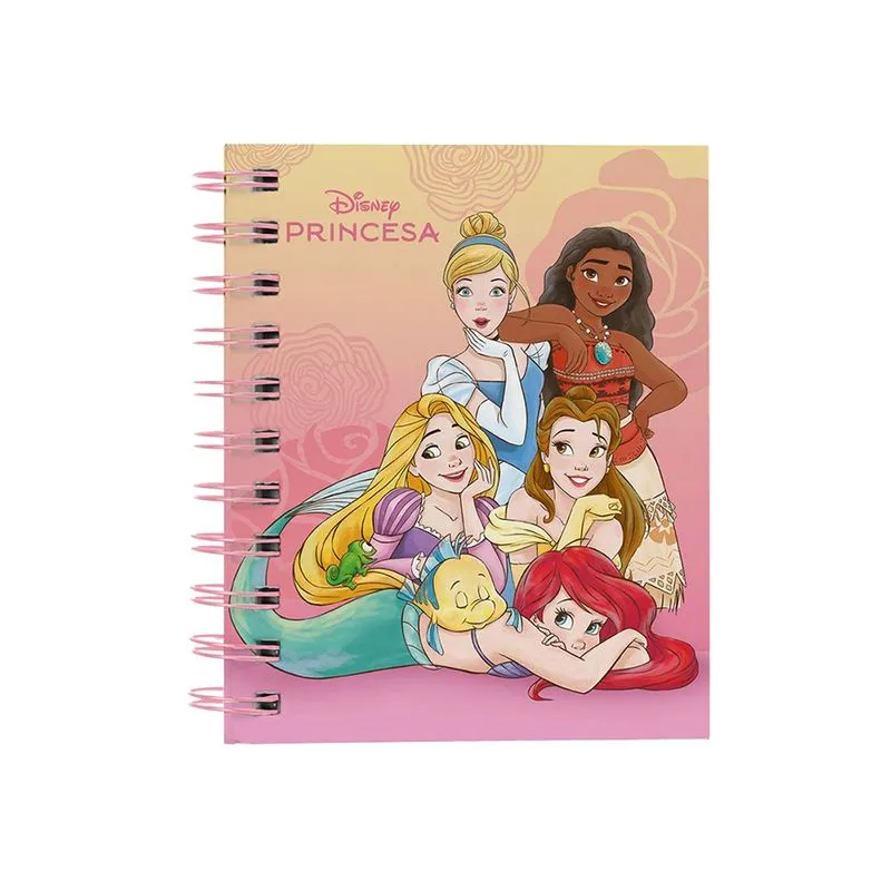 Minicaderno Pop Princesas Floral Rosa - Culturama
