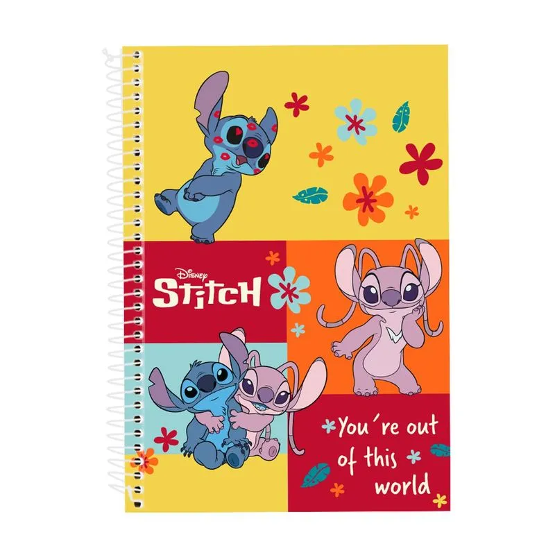 Caderno Universitario 10 Materias Stitch E Angel - Culturama