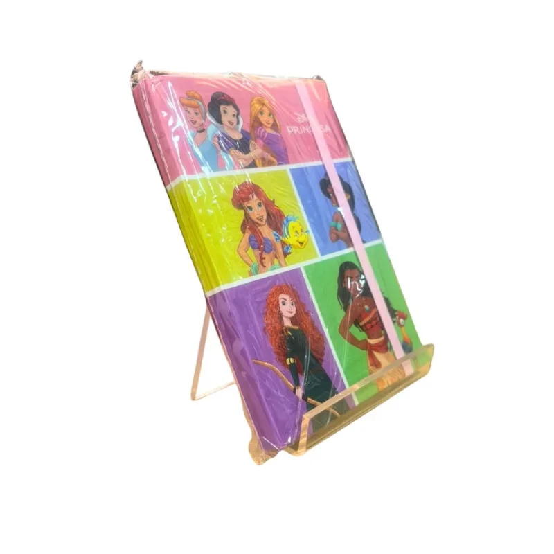 Mini Caderno Bolso Com Elástico Princesas Disney - 64 Folhas