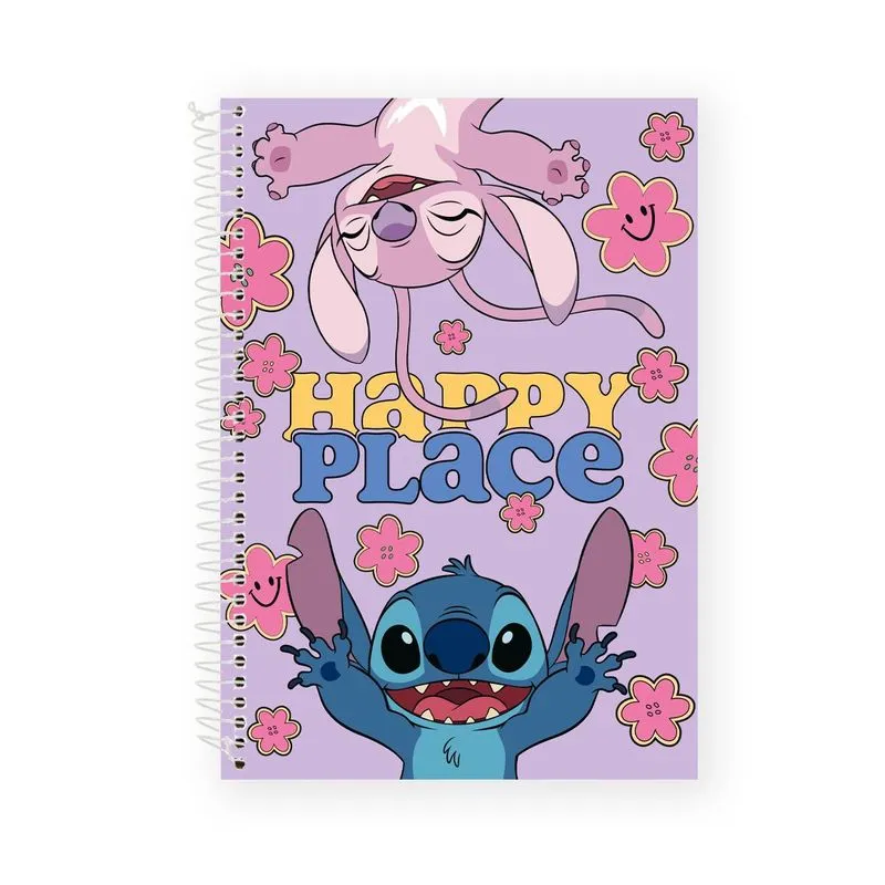 Caderno Universitário 10 Matérias Stitch E Angel Happy Sortido - Culturama