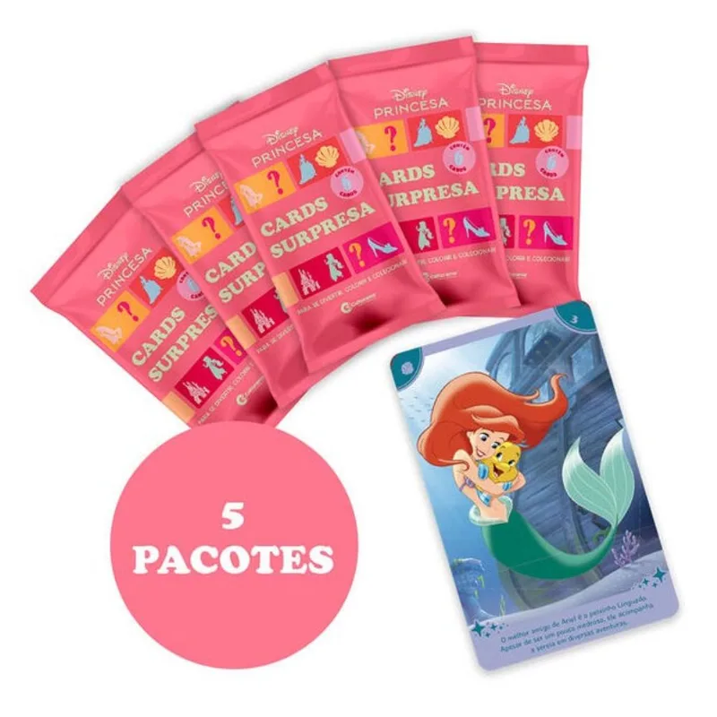 KIT CARDS PRINCESAS COM 5 PACOTES