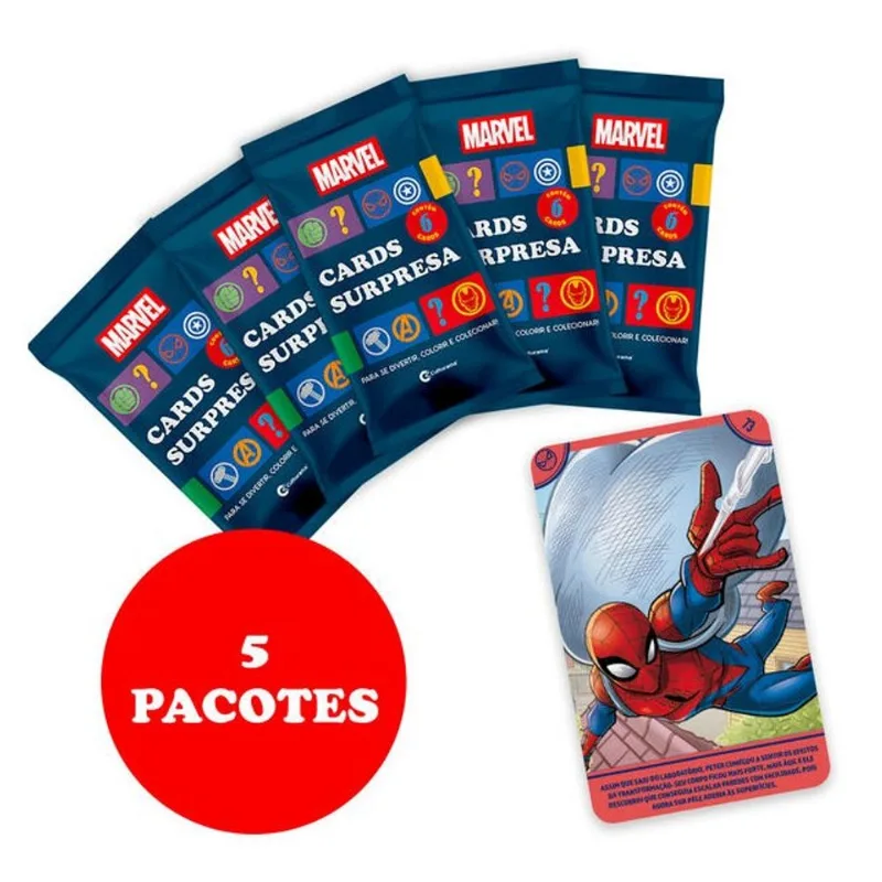 KIT CARDS MARVEL COM 5 PACOTES