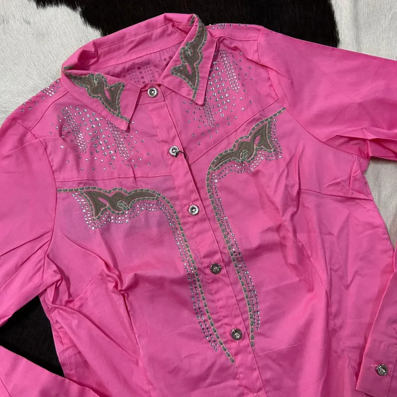 CAMISETE THERMO BORDADA ROSA