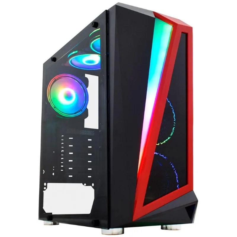 Gabinete Gamer K-Mex Hawk 3 - LED RGB - Painel Lateral de Vidro Temperado - Mid Tower - CG03QI - K-mex